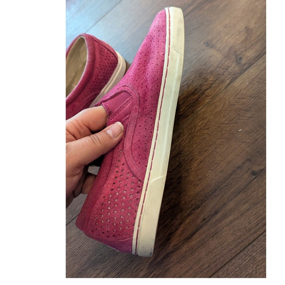 UGG Jass Magenta Pink Perforated Suede Slip On Sneakers Shoes 1011250 Womens 8.5 - Picture 2 of 8